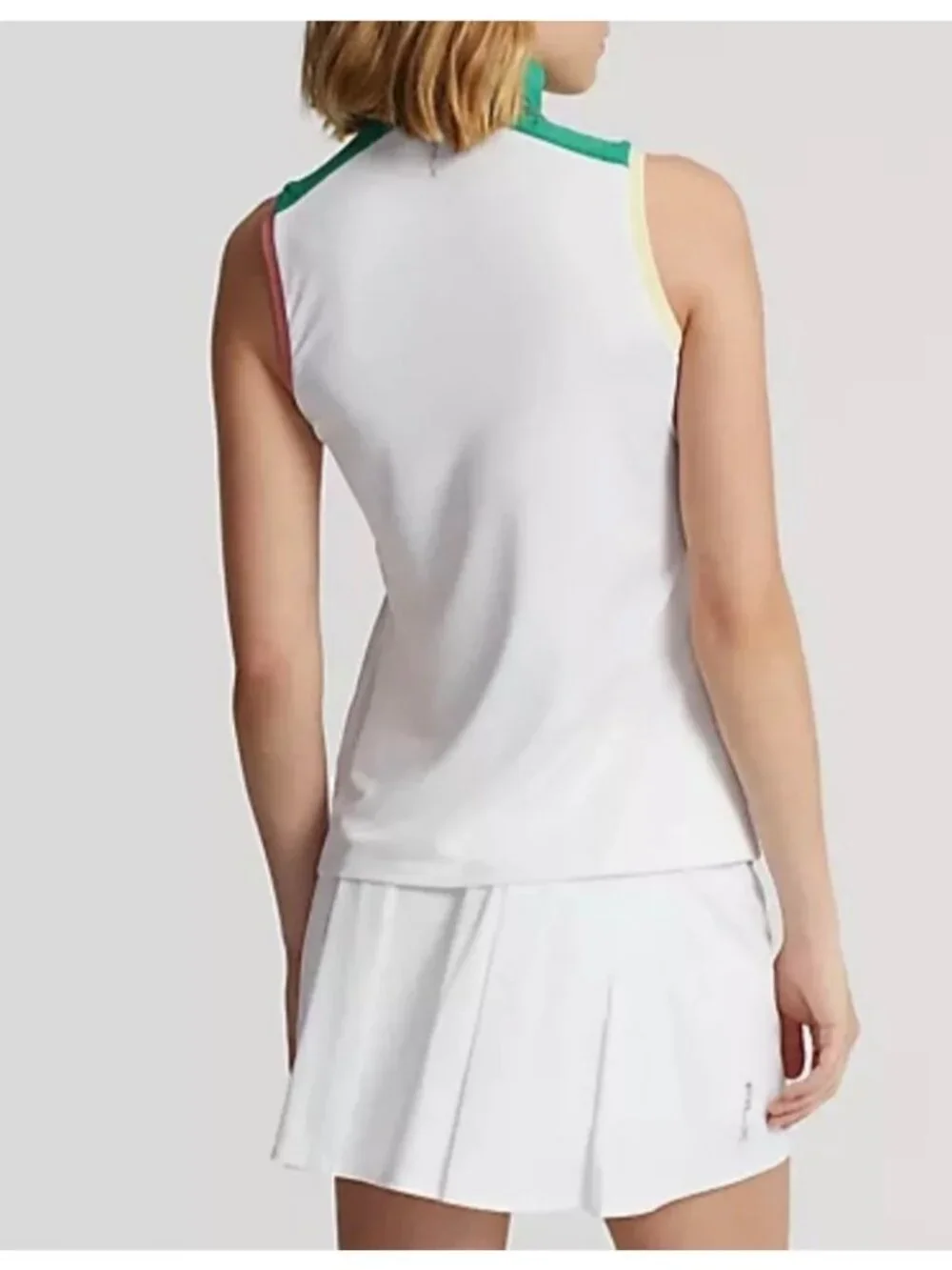 Ralph Lauren RLX Sleeveless Mesh Pique Golf Top Girl's M 1/4 Zip Tennis Camp